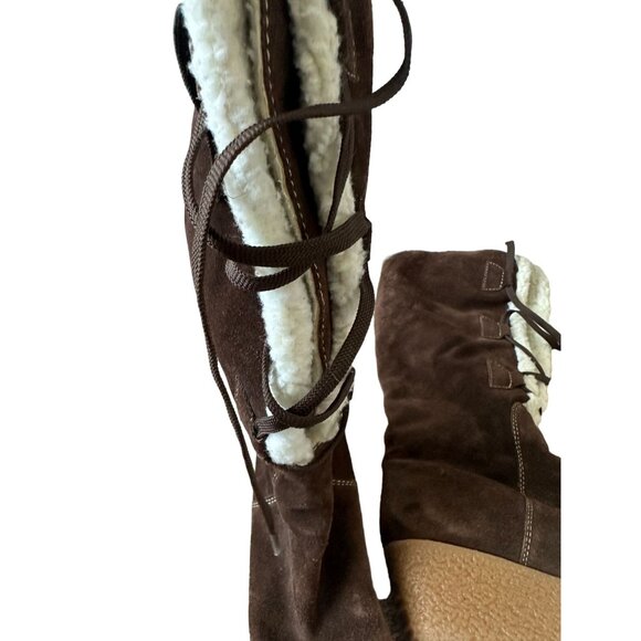 MICHAEL KORS Brown Suede Platform Lace up Boots Size 7.5 - Picture 6 of 6